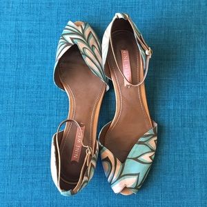 Nine West| Retro print Heels| Size 7.5M